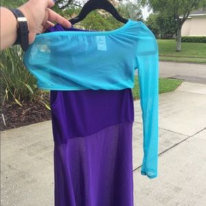 Body wrappers aqua medium one sleeve see thru top